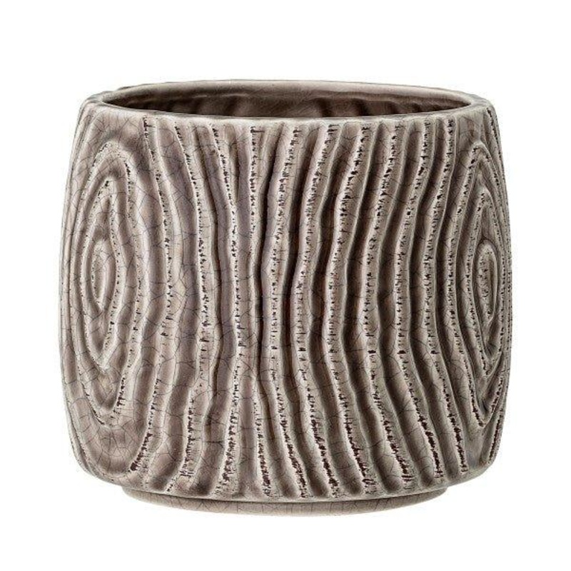 Hena Grey Stoneware Pot by Bloomingville