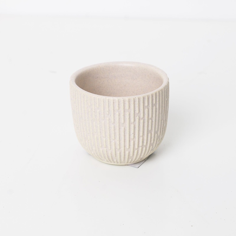 Sara Cream Ceramic Pot|7cm|Cream
