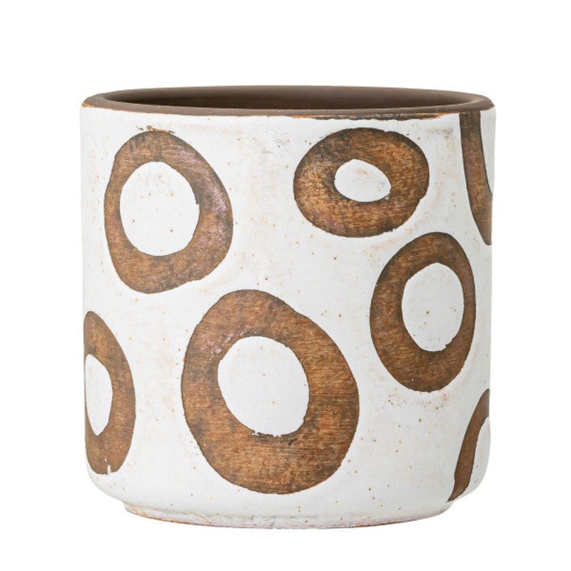 Avo Deco White/Terracotta Circle Pot