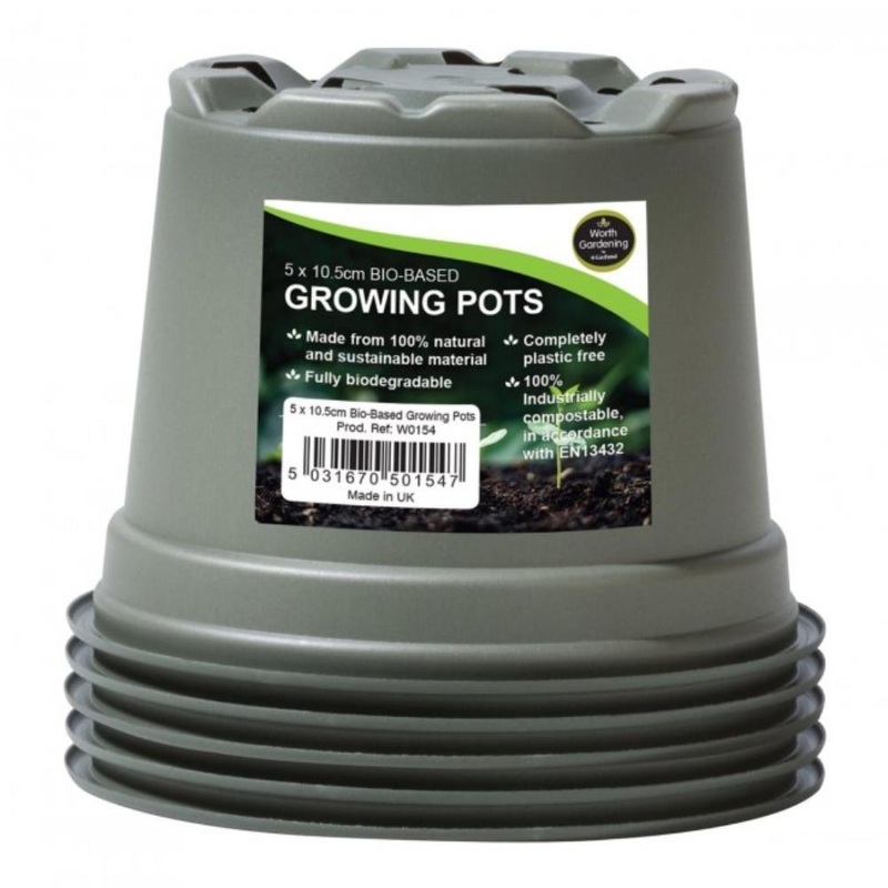 10.5cm Bio-Based Growing Pots (5)