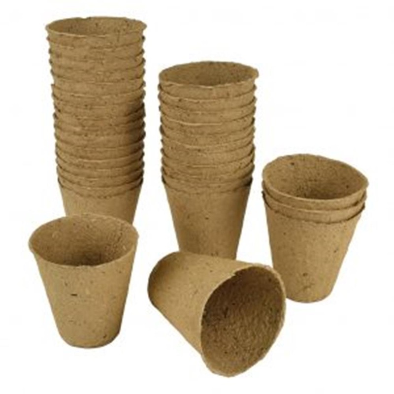 8cm Round Fibre Pots (12)