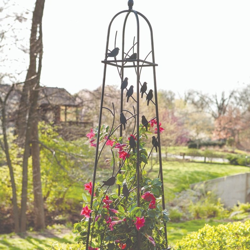 Perching Birds Obelisk –  Black 1.62m high