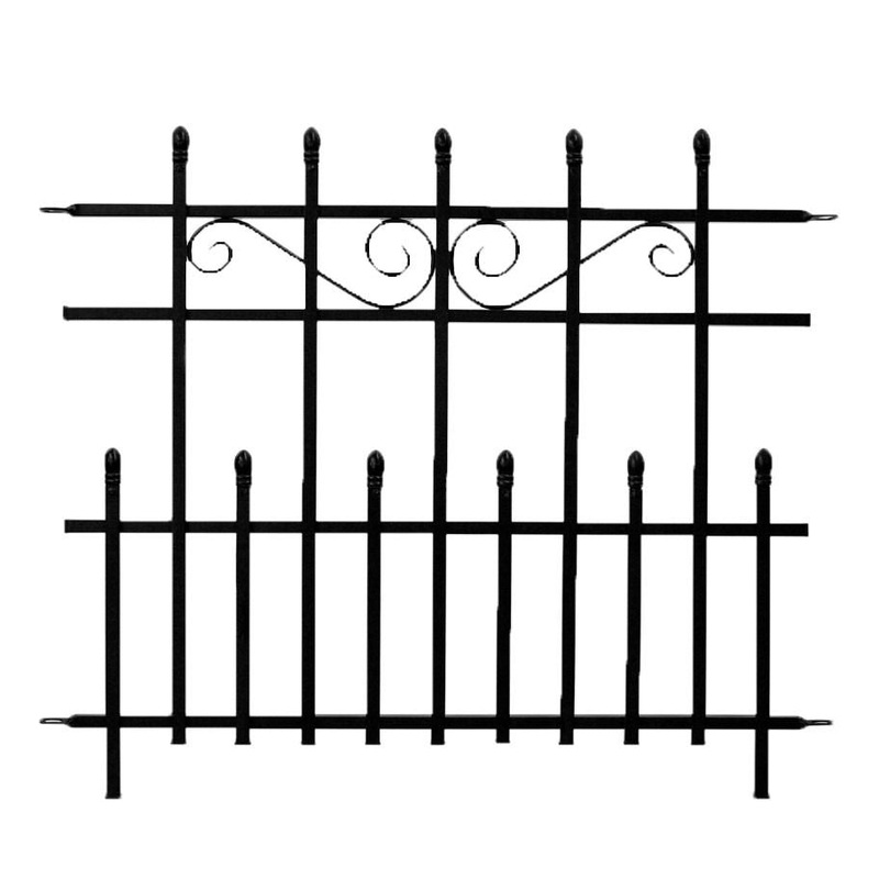 PROMO Mini Kensington Finial Fence – Black H76 x W93cm