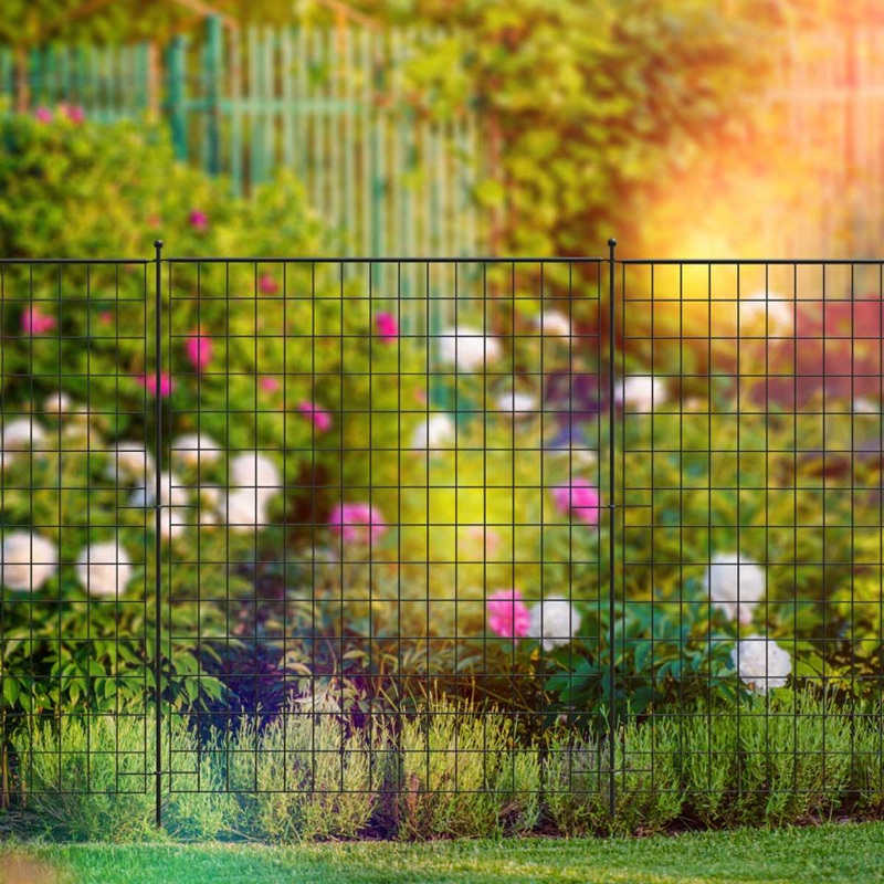 Small Multi-Purpose Grid Fence Panel, H76cm x W91cm – Black