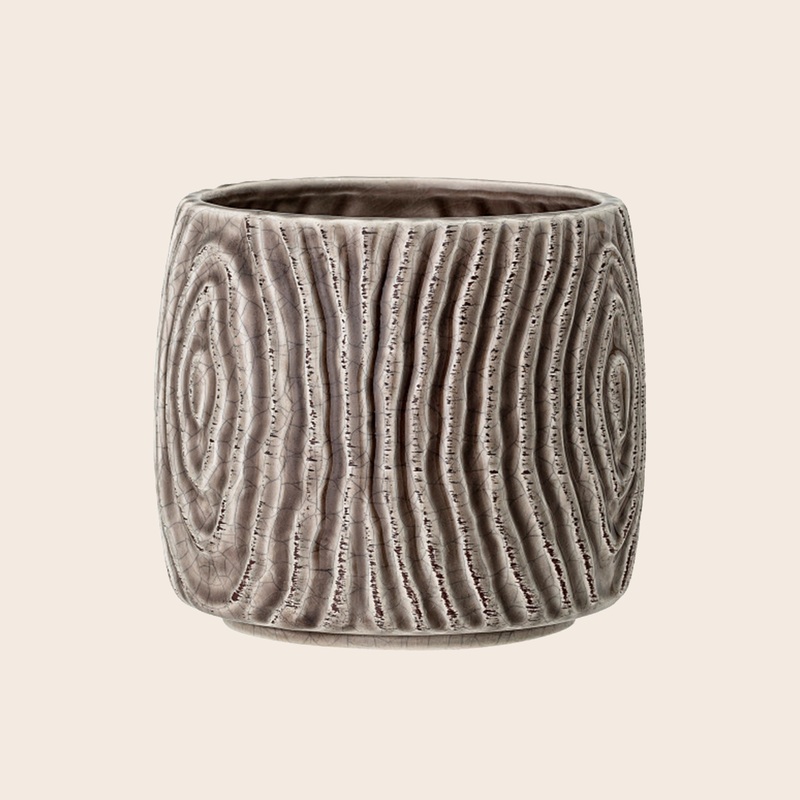 Hena Grey Stoneware Pot|13cm