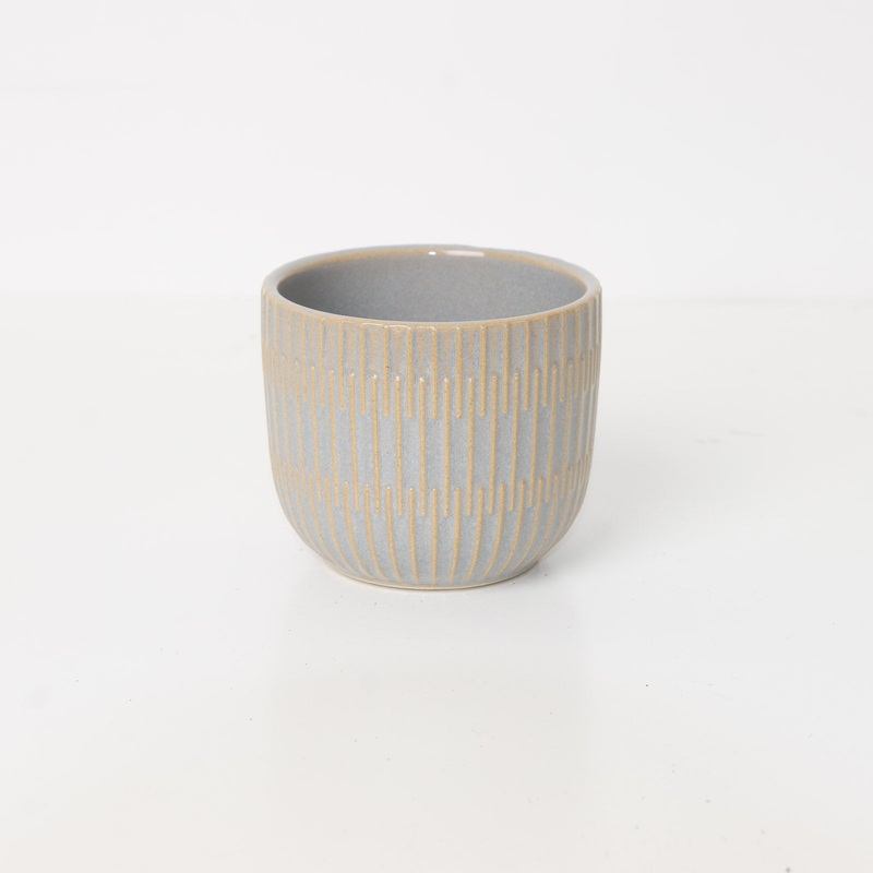 Sara Grey Ceramic Pot|6cm|9cm|Gray